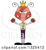 Clipart Of A Cartoon Mad Ant Prince Royalty Free Vector Illustration
