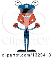 Clipart Of A Cartoon Mad Ant Police Officer Royalty Free Vector Illustration