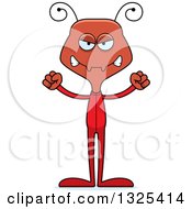 Clipart Of A Cartoon Mad Ant Wearing Pajamas Royalty Free Vector Illustration