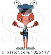 Clipart Of A Cartoon Mad Ant Mailman Royalty Free Vector Illustration