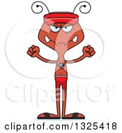 Clipart Of A Cartoon Mad Ant Lifeguard Royalty Free Vector Illustration