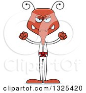 Clipart Of A Cartoon Mad Karate Ant Royalty Free Vector Illustration