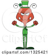 Clipart Of A Cartoon Mad Irish St Patricks Day Ant Royalty Free Vector Illustration