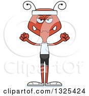 Clipart Of A Cartoon Mad Fitness Ant Royalty Free Vector Illustration
