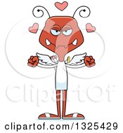 Clipart Of A Cartoon Mad St Valentines Day Cupid Ant Royalty Free Vector Illustration by Cory Thoman