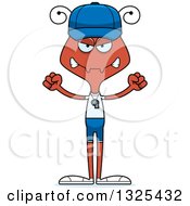 Clipart Of A Cartoon Mad Ant Sports Coach Royalty Free Vector Illustration