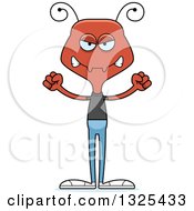 Clipart Of A Cartoon Mad Casual Ant Royalty Free Vector Illustration