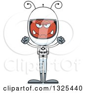 Clipart Of A Cartoon Mad Ant Astronaut Royalty Free Vector Illustration
