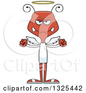 Clipart Of A Cartoon Mad Ant Angel Royalty Free Vector Illustration