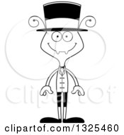Lineart Clipart Of A Cartoon Black And White Happy Ant Circus Ringmaster Royalty Free Outline Vector Illustration