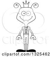 Poster, Art Print Of Cartoon Black And White Happy Ant Prince