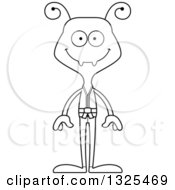 Lineart Clipart Of A Cartoon Black And White Happy Karate Ant Royalty Free Outline Vector Illustration