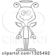 Poster, Art Print Of Cartoon Black And White Happy Ant Angel