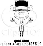 Lineart Clipart Of A Cartoon Black And White Mad Ant Circus Ringmaster Royalty Free Outline Vector Illustration