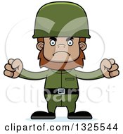 Cartoon Mad Bigfoot Soldier