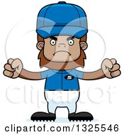 Cartoon Mad Bigfoot Baseball Player