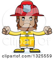 Cartoon Mad Bigfoot Firefighter