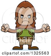 Cartoon Mad Bigfoot Hiker