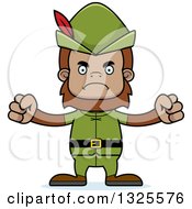Clipart Of A Cartoon Mad Robin Hood Bigfoot Royalty Free Vector Illustration