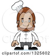 Clipart Of A Cartoon Happy Bigfoot Chef Royalty Free Vector Illustration