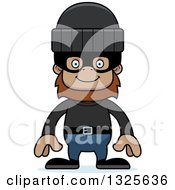 Clipart Of A Cartoon Happy Bigfoot Robber Royalty Free Vector Illustration by Cory Thoman