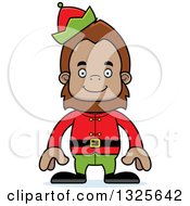 Poster, Art Print Of Cartoon Happy Christmas Elf Bigfoot