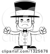 Lineart Clipart Of A Cartoon Blcak And White Mad Bigfoot Circus Ringmaster Royalty Free Outline Vector Illustration