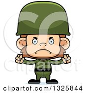 Clipart Of A Cartoon Mad Monkey Soldier Royalty Free Vector Illustration