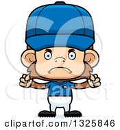 Clipart Of A Cartoon Mad Monkey Baseball Player Royalty Free Vector Illustration