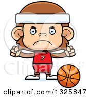 Clipart Of A Cartoon Mad Monkey Basketball Player Royalty Free Vector Illustration