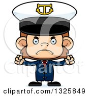Clipart Of A Cartoon Mad Monkey Captain Royalty Free Vector Illustration
