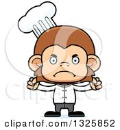 Clipart Of A Cartoon Mad Monkey Chef Royalty Free Vector Illustration