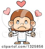 Clipart Of A Cartoon Mad Monkey Cupid Royalty Free Vector Illustration