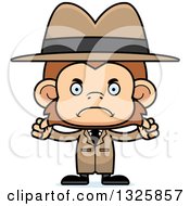 Clipart Of A Cartoon Mad Monkey Detective Royalty Free Vector Illustration