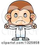 Clipart Of A Cartoon Mad Monkey Doctor Royalty Free Vector Illustration