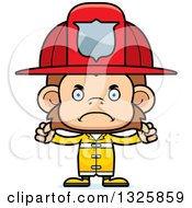 Poster, Art Print Of Cartoon Mad Monkey Firefighter
