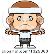 Clipart Of A Cartoon Mad Fitness Monkey Royalty Free Vector Illustration