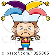 Clipart Of A Cartoon Mad Monkey Jester Royalty Free Vector Illustration