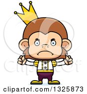 Clipart Of A Cartoon Mad Monkey Prince Royalty Free Vector Illustration