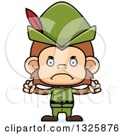 Clipart Of A Cartoon Mad Robin Hood Monkey Royalty Free Vector Illustration