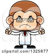 Clipart Of A Cartoon Mad Monkey Scientist Royalty Free Vector Illustration