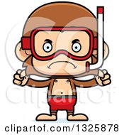 Clipart Of A Cartoon Mad Monkey In Snorkel Gear Royalty Free Vector Illustration
