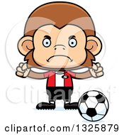 Poster, Art Print Of Cartoon Mad Monkey Soccer Player