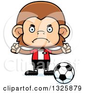 Clipart Of A Cartoon Mad Monkey Soccer Player Royalty Free Vector Illustration