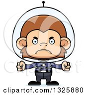 Clipart Of A Cartoon Mad Futuristic Space Monkey Royalty Free Vector Illustration
