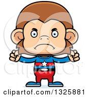 Clipart Of A Cartoon Mad Monkey Super Hero Royalty Free Vector Illustration
