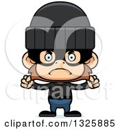 Clipart Of A Cartoon Mad Monkey Robber Royalty Free Vector Illustration