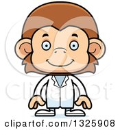Clipart Of A Cartoon Happy Monkey Doctor Royalty Free Vector Illustration