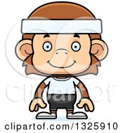 Clipart Of A Cartoon Happy Fitness Monkey Royalty Free Vector Illustration