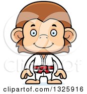 Poster, Art Print Of Cartoon Happy Karate Monkey